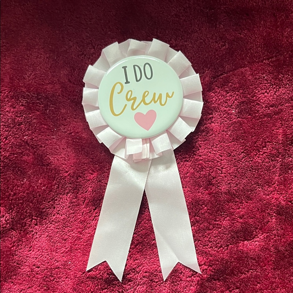 Pink and White 'I Do Crew' Pin
